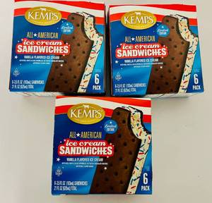 EE. 3x 6pack Kemps All American Ice Cream Sandwiches