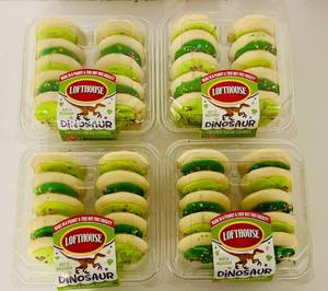 CC. 4x 10 Lofthoue Frosted Sugar Cookie-Dinosaur