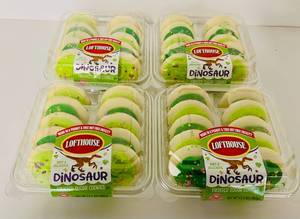 CC. 4x 10 Lofthoue Frosted Sugar Cookie-Dinosaur