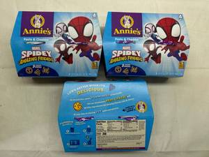 3x 4-1.87oz Annies Pasta & Cheddar-Spidey & Friends