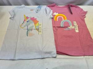 2 of Each Size Large(10-12)Cat & Jack Rainbow & Unicorn Girls T-Shirts