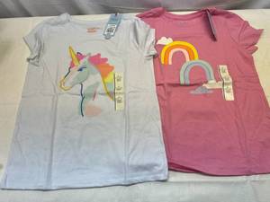 2 of Each Size Large(10-12)Cat & Jack Rainbow & Unicorn Girls T-Shirts