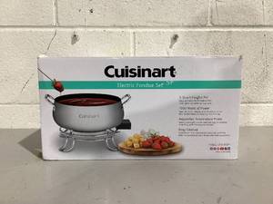lot 491 image: Cuisinart CFO-3SS, 3-Quart Electric Fondue Pot with Forks, Stainless Steel