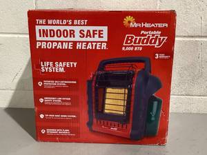 lot 502 image: Mr. Heater Brand Portable Buddy 9,000 BTU Outdoor Camping Liquid Propane Heater