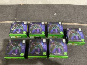 lot 128 image: LOT OF 7 PowerA Advantage Wired Controller for Xbox Series XS with Lumectra