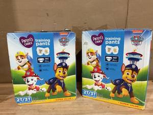 lot 375 image: LOT OF 2 Parents Choice Paw Patrol Training Pants for Boys, 2T3T, 94 Count