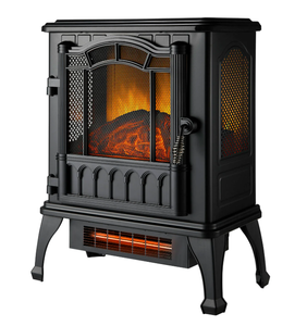 lot 143 image: Mainstays 2-Setting 3D Electric Stove Heater with Life-like Flame