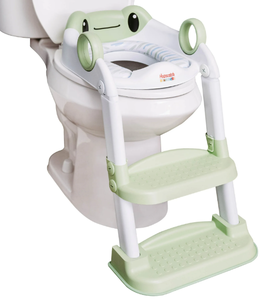 lot 393 image: Hopscotch Lane Frog Character Step up Potty - Toddler Toilet Seat with Ladder, Children 12 Months