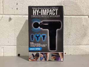 lot 541 image: HY-IMPACT Deep Tissue Cordless Muscle Massager with Four Interchangeable Massaging Heads