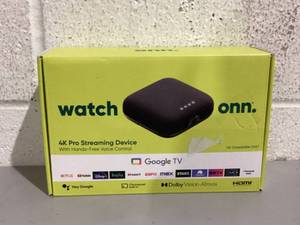 lot 560 image: Onn. Google TV 4K Pro Streaming Device (New, 2024), 4K UHD resolution, Dolby Vision & Dolby ATMOS, Hands-Free Voice Control, Smart Hub