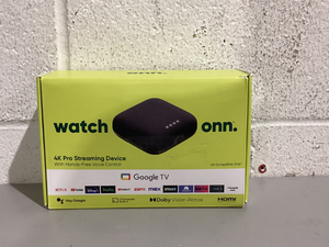 lot 577 image: Onn. Google TV 4K Pro Streaming Device (New, 2024), 4K UHD resolution, Dolby Vision & Dolby ATMOS, Hands-Free Voice Control, Smart Hub