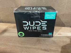 lot 430 image: LOT OF 5 Dude Wipes Mint Chill On-The-Go Flushable Personal Wipes, 30 Ct