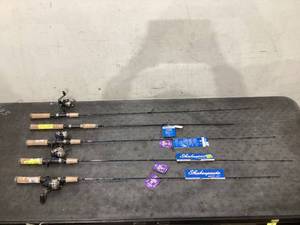 lot 616 image: LOT OF 5 Miscellaneous Shakespeare Fishing Rods