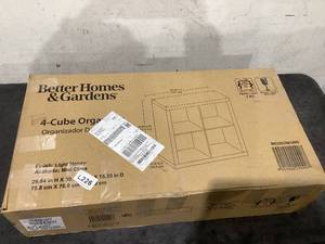 lot 641 image: Better Homes & Gardens 4-Cube Storage Organizer, Light Honey