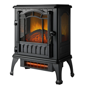 lot 146 image: Mainstays 2-Setting 3D Electric Stove Heater with Life-like Flame
