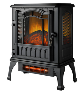 lot 167 image: Mainstays 2-Setting 3D Electric Stove Heater with Life-like Flame
