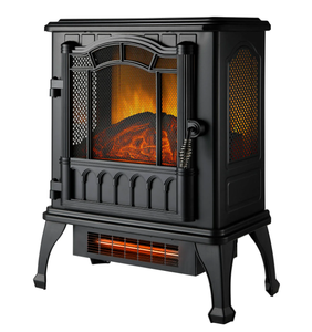 lot 169 image: Mainstays 2-Setting 3D Electric Stove Heater with Life-like Flame