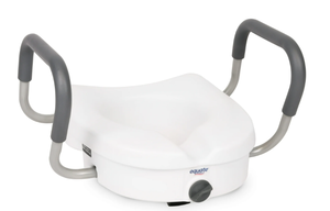 lot 175 image: Equate Raised Toilet Seat with Handles, 5 Seat Riser with Arms, Fits Most Toilets, 350 lb Capacity