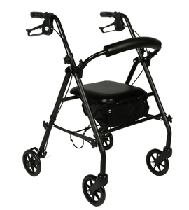 lot 177 image: Equate Rolling Walker for Seniors, Rollator with Seat and Wheels, Black, 350 lb Capacity