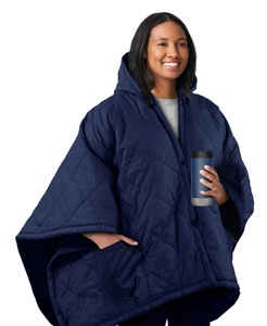 lot 530 image: Sunbeam On-The-Go Throw Outdoor Poseidon Nylon Microplush, 4 Heat Settings, Cordless Heated Blanket, 50 x 66