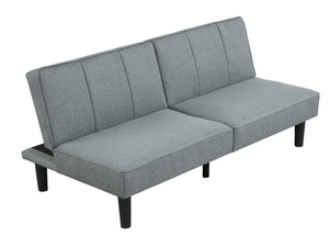 lot 642 image: Mainstays 66 Studio Futon, Gray Linen Upholstery