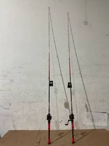 lot 12 image: LOT OF 2 Abu Garcia Red Max Spinning Combo REDMAXSPCBO