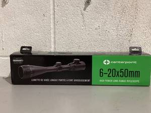 lot 589 image: CenterPoint 6-20x50mm magnification, Riflescope with Tag and BDC Illuminated Reticle