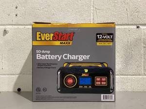 lot 590 image: Everstart Maxx 15 Amp Automotive Battery Charger with 50 Amp Engine Start (BC50BE)