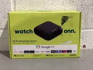 lot 601 image: Onn. Google TV 4K Pro Streaming Device (New, 2024), 4K UHD resolution, Dolby Vision & Dolby ATMOS, Hands-Free Voice Control, Smart Hub
