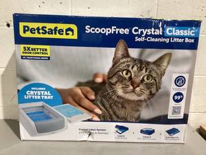 lot 721 image: PetSafe ScoopFree Crystal Classic Self-Cleaning Cat Litter Box, Unbeatable Odor Control