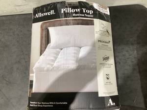lot 650 image: Queen Size Allswell Ultra Plush Pillow Top Mattress Topper