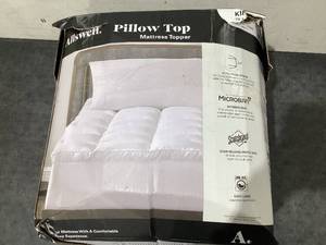lot 652 image: King Size Allswell Ultra Plush Pillow Top Mattress Topper