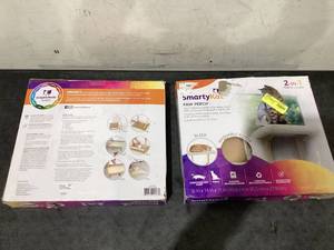 lot 663 image: LOT OF 2 SmartyKat Paw Perch Padded Self-Adhesive Windowsill Mounted Cat Perch & Plush Cover