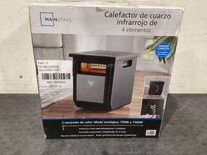 lot 665 image: Mainstays 1500W Electric 4-Element Infrared Cabinet Space Heater for Indoor