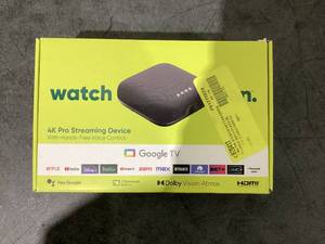 lot 668 image: Onn. Google TV 4K Pro Streaming Device (New, 2024), 4K UHD resolution, Dolby Vision & Dolby ATMOS, Hands-Free Voice Control, Smart Hub