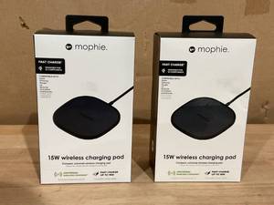 lot 456 image: LOT OF 2 Mophie Universal - Wireless Charging Pad  AC Power Adapter - 15 Watt