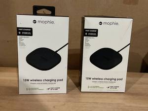 lot 457 image: LOT OF 2 Mophie Universal - Wireless Charging Pad  AC Power Adapter - 15 Watt
