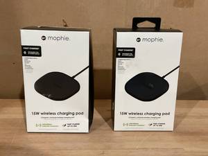 lot 458 image: LOT OF 2 Mophie Universal - Wireless Charging Pad  AC Power Adapter - 15 Watt