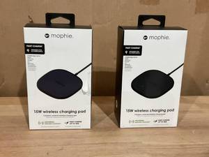 lot 459 image: LOT OF 2 Mophie Universal - Wireless Charging Pad  AC Power Adapter - 15 Watt