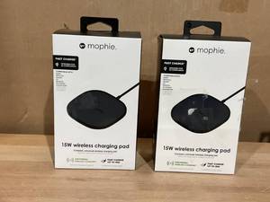 lot 460 image: LOT OF 2 Mophie Universal - Wireless Charging Pad  AC Power Adapter - 15 Watt