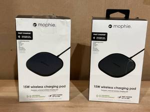 lot 461 image: LOT OF 2 Mophie Universal - Wireless Charging Pad  AC Power Adapter - 15 Watt