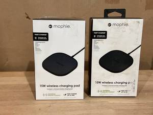 lot 462 image: LOT OF 2 Mophie Universal - Wireless Charging Pad  AC Power Adapter - 15 Watt