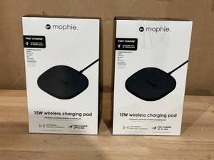 lot 464 image: LOT OF 2 Mophie Universal - Wireless Charging Pad  AC Power Adapter - 15 Watt