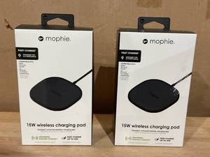 lot 466 image: LOT OF 2 Mophie Universal - Wireless Charging Pad  AC Power Adapter - 15 Watt