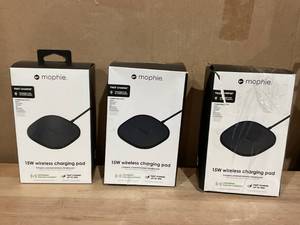 lot 471 image: LOT OF 3 Mophie Universal - Wireless Charging Pad  AC Power Adapter - 15 Watt