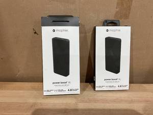lot 473 image: LOT OF 2 Mophie Power Boost XL (20K)- Black - PowerStation Containing Large Internal Battery and Versatile USB-C Port