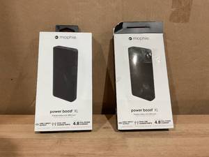 lot 475 image: LOT OF 2 Mophie Power Boost XL (20K)- Black - PowerStation Containing Large Internal Battery and Versatile USB-C Port