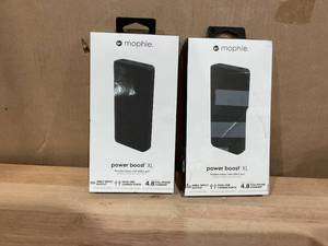 lot 477 image: LOT OF 2 Mophie Power Boost XL (20K)- Black - PowerStation Containing Large Internal Battery and Versatile USB-C Port