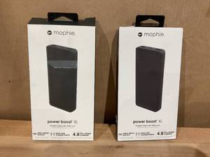 lot 478 image: LOT OF 2 Mophie Power Boost XL (20K)- Black - PowerStation Containing Large Internal Battery and Versatile USB-C Port