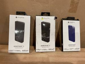 lot 479 image: LOT OF 3 Mophie Power Boost - PowerStation Containing Large Internal Battery and Versatile USB-C Port
